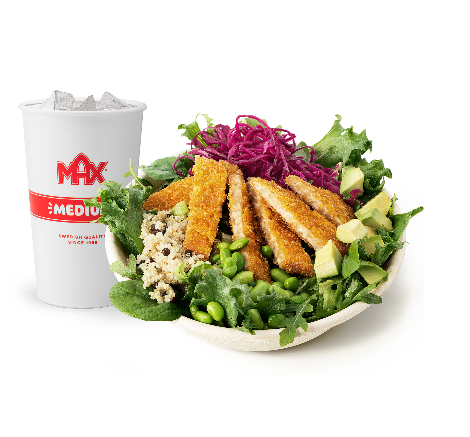 Crispy No Chicken Salad Bowl-meny